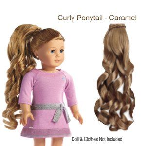 American Girl Curly Ponytail Caramel for 18" Dolls (Doll Not Included) New Hair